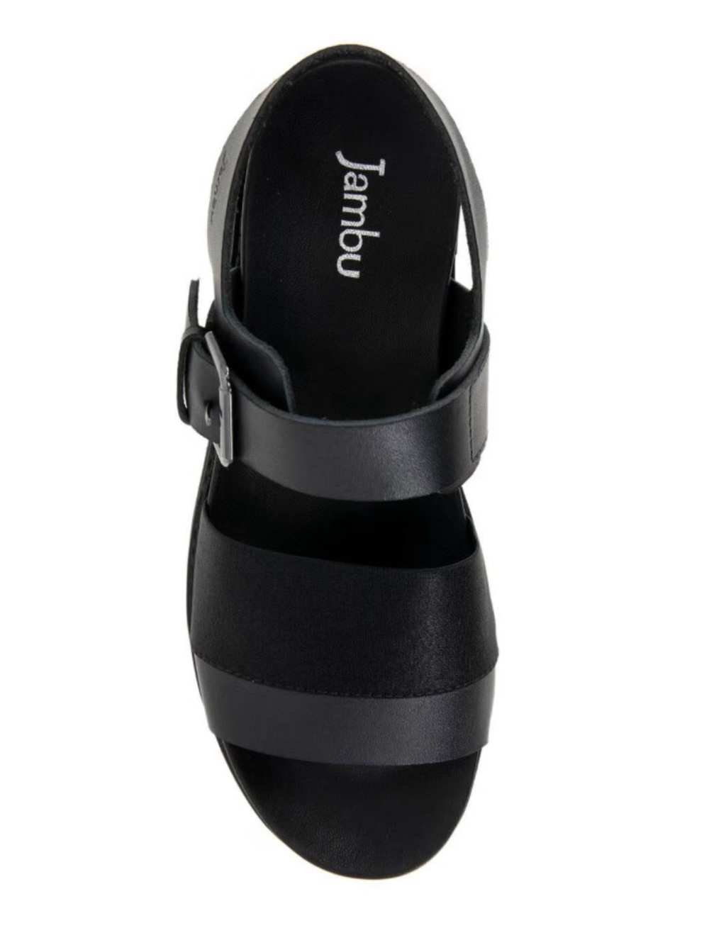 Jambu Black Cross-Strap Slingback Sandals